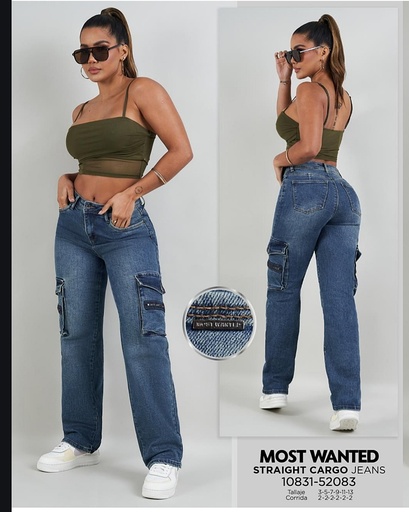 Jeans cargo de dama mostwanted 52083