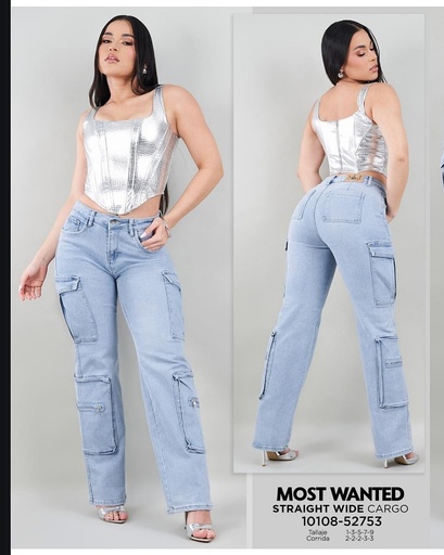 Jeans dama straight multicargo mostwanted 52753