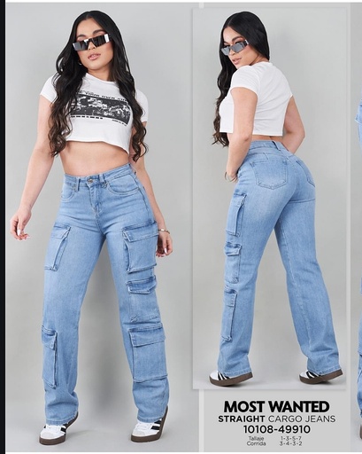 Jeans dama straight cargo mostwanted 49910