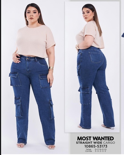 Jeans dama plus cargo mostwanted 53173