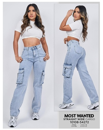 Jeans cargo mostwanted de dama 54272