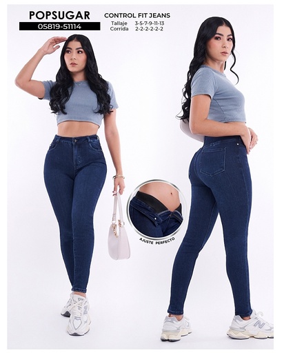 Jeans skinny popsugar con faja dama 51114