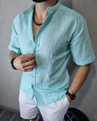 Camisa cuello mao lino estivaneli 101197