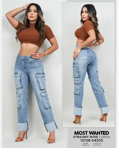 Jeans straight wide cargo mostwanted 54305