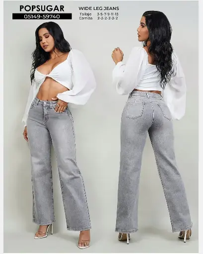 Jeans wide leg de dama popsugar 59740 
