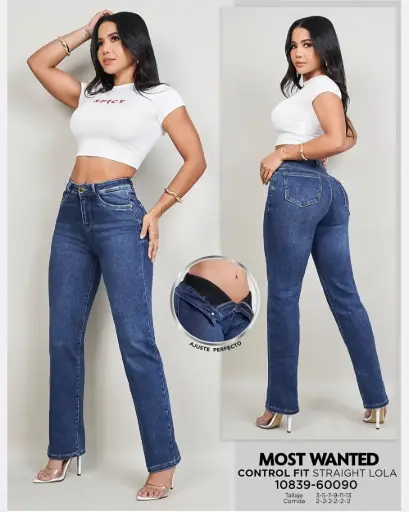 Jeans straight lola con faja mostwanted 60090