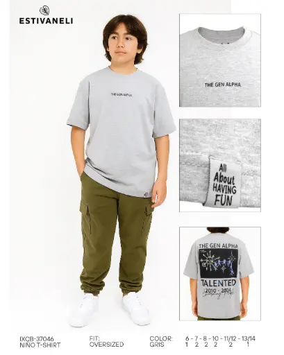 Franela oversize de niños estivaneli 37046