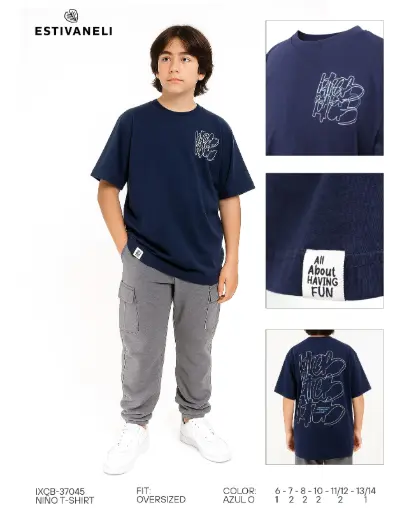 Franela oversize de niños estivaneli 37045