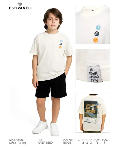 Franela oversize de niños estivaneli 37048