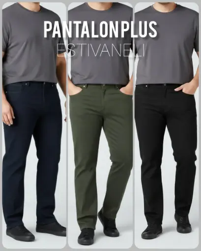 Pantalón straight fit plus estivaneli 56033